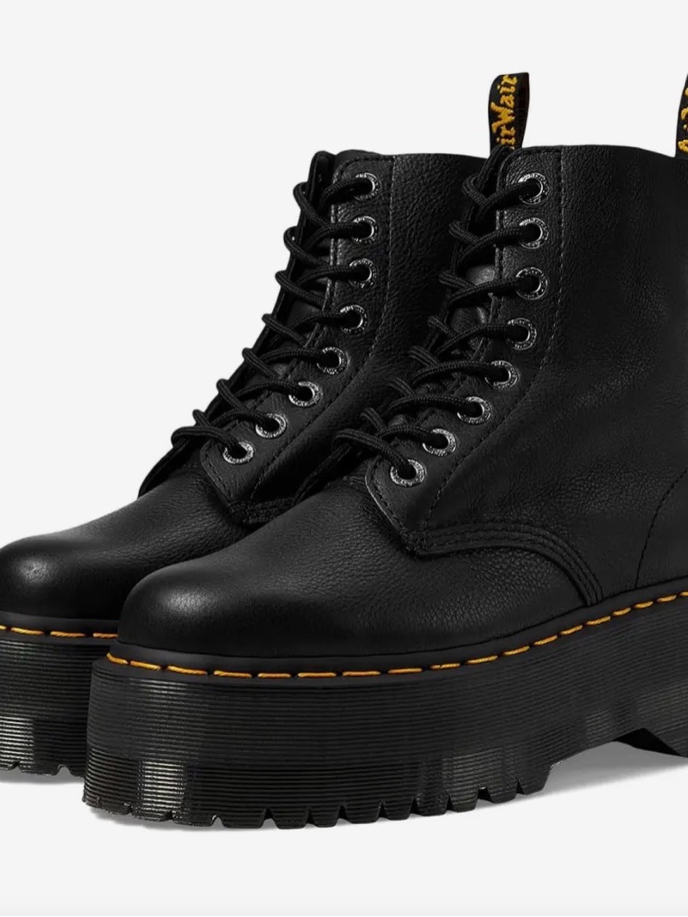 Dr. Martens Black Platform Lace-Up Combat Boots